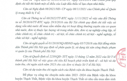 Thư mời cung cấp báo giá sinh phẩm y tế