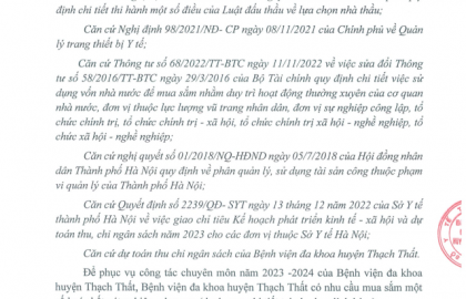 Thư mời báo  giá hóa chất xn
