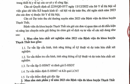 Chào giá dịch vụ tư vấn trang thiết bị y tế 1168