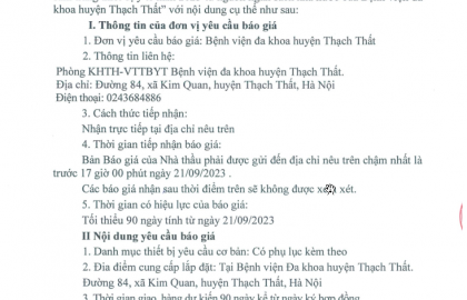 THƯ MỜI CHÀO GIÁ 1485