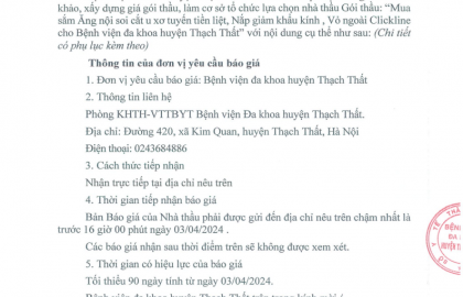 Cung cấp thư mời chào giá gói thầu 