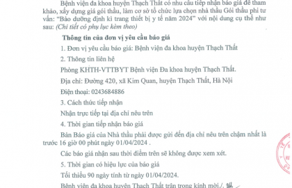 Thư mời báo giá gói thầu 