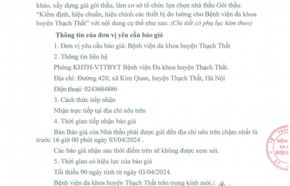 Thư mời chào giá gói thầu 
