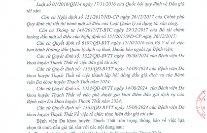 Thông báo về việc lựa chọn tổ chức đấu giá tài sản số 1368