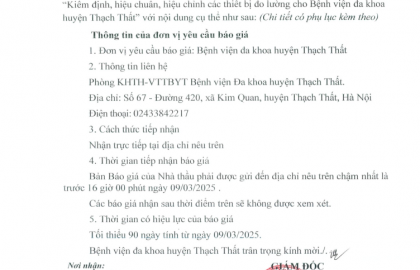 Cung cấp thư mời chào giá số 301