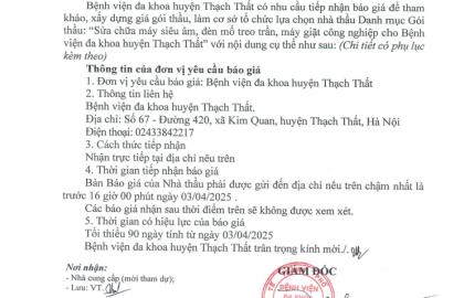 Thư mời chào giá sô 455
