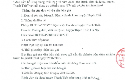 Cung cấp thư mời chào giá số 893