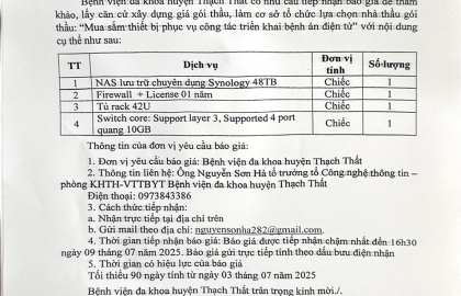 Thư mời báo giá số 944
