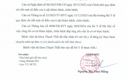 Thôn báo tiếp nhận nhân viên y tế đến thực hành chuyên môn tại Bệnh viện Tháng 6 năm 2026