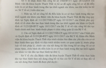 Công bố cơ sở khám bệnh, chữa bệnh đủ điều kiện là cơ sở thực hành trong đào tạo khối ngành sức khỏe.